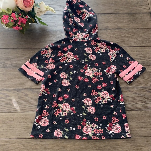Girls medium Belle du Jour hooded floral top - Picture 4 of 5